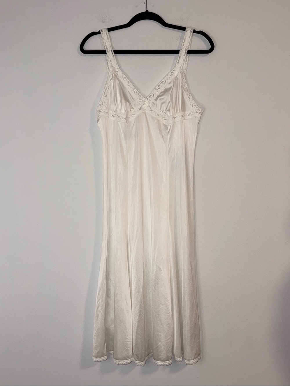 Olga Ivory Lace-Trim Slip Dress